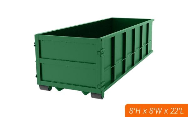 40-yard dumpsters have a weight capacity of up to 8 tons